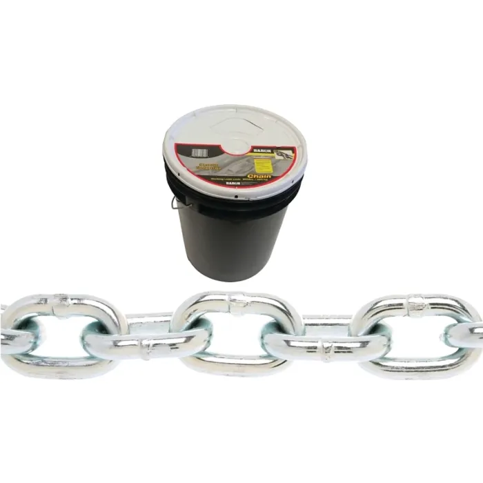 Baron PC3014P Proof Coil Chain, 1/4 in, 141 ft L, 30 Grade, Steel, Zinc