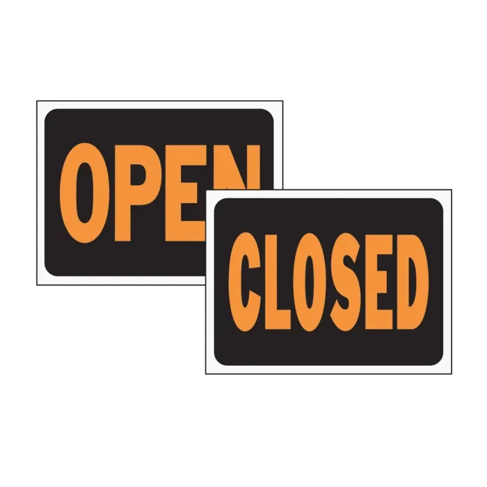 Hy-Ko Hy-Glo Open/Close Sign (Fl. Orange/Black)