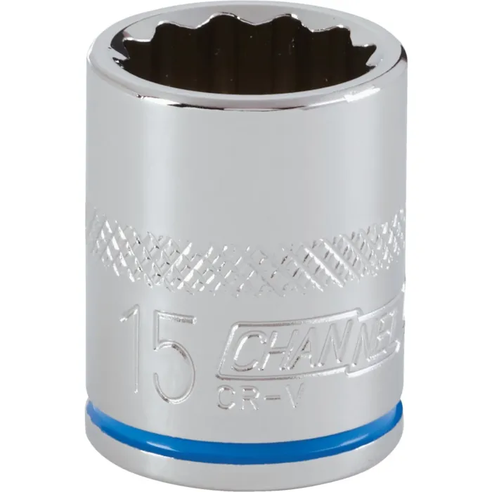 Channellock 3/8 In. Drive 15 mm 12-Point Shallow Metric Socket
