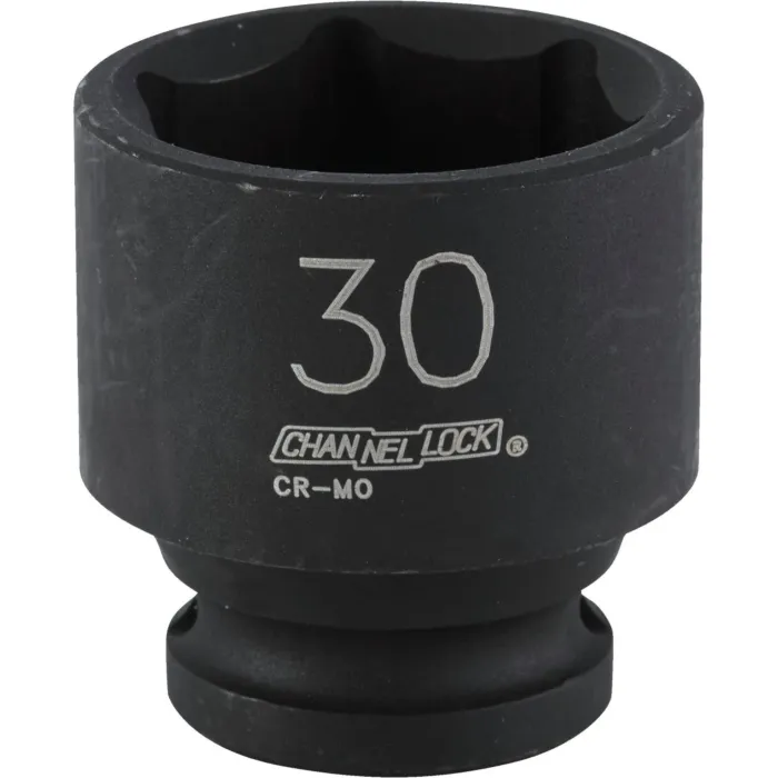 Channellock 1/2 In. Drive 30 mm 6-Point Shallow Metric Impact Socket