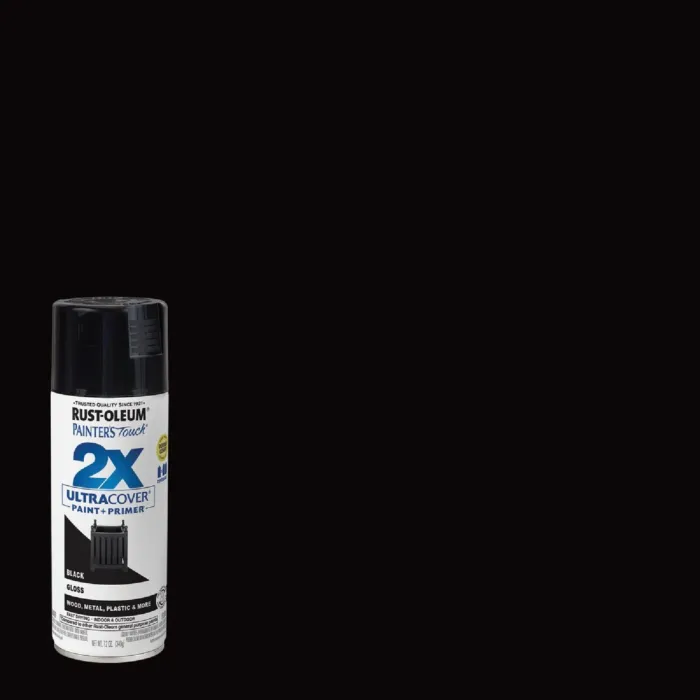 Rust-Oleum Painter's Touch® 2X Ultra Cover® Spray Paint (Gloss - Black) 12 oz