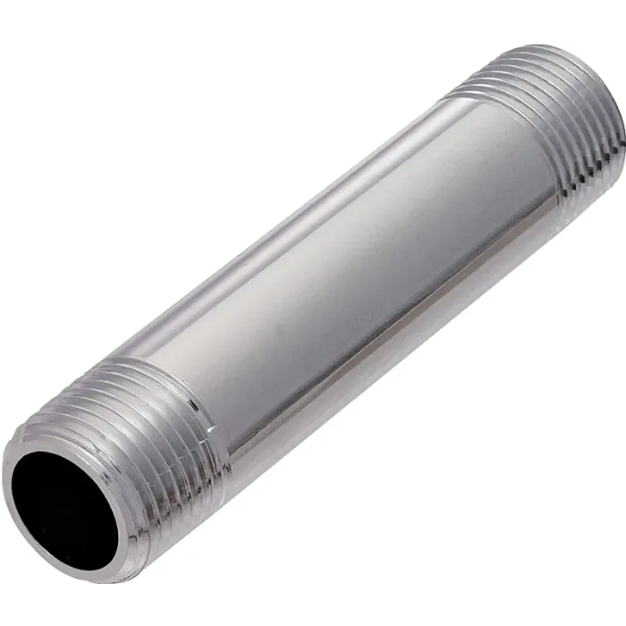 Plumb Pak PP33-40PCLF Pipe Nipple, 1/2 in, IPS, Brass, Chrome, 4 in L