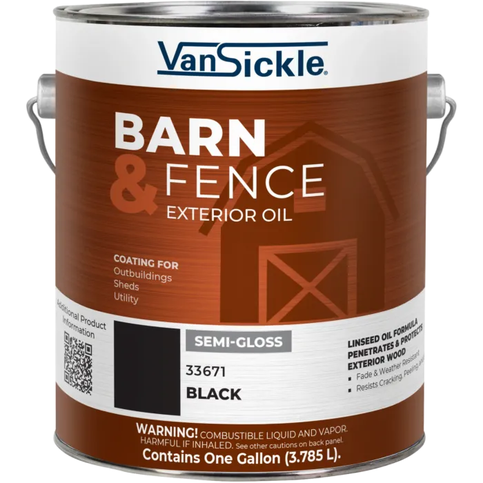 Van Sickle Barn & Fence Exterior Oil (Semi-Gloss - Black) Gallon