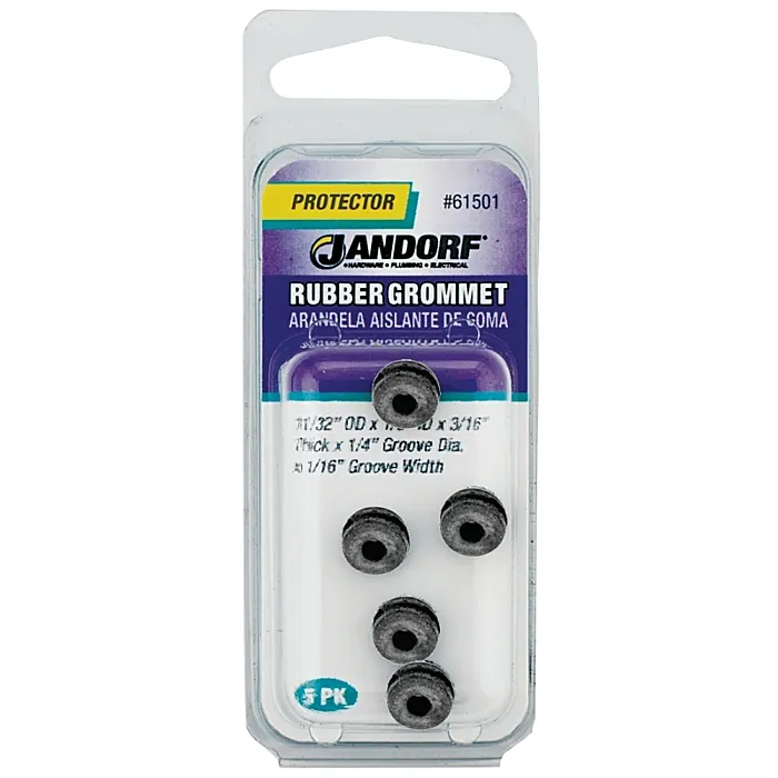 Jandorf 61501 Grommet, Rubber, Black, 3/16 in Thick Panel