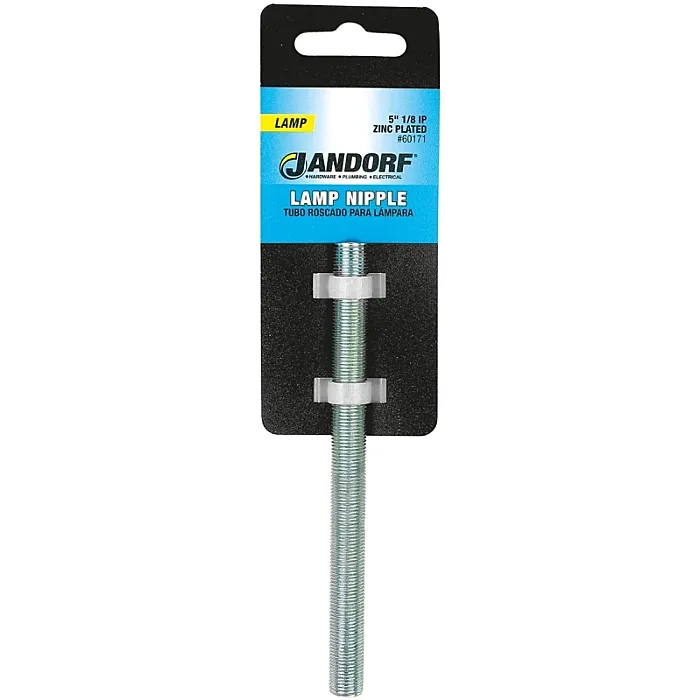Jandorf 60171 Lamp Nipple, 5 in L Dimensions, Zinc