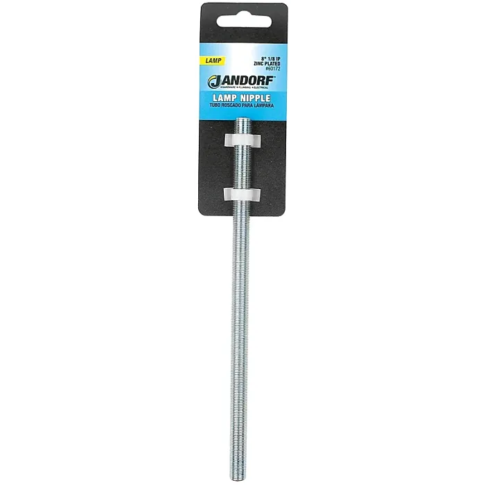 Jandorf 60172 Lamp Nipple, 8 in L Dimensions, Zinc