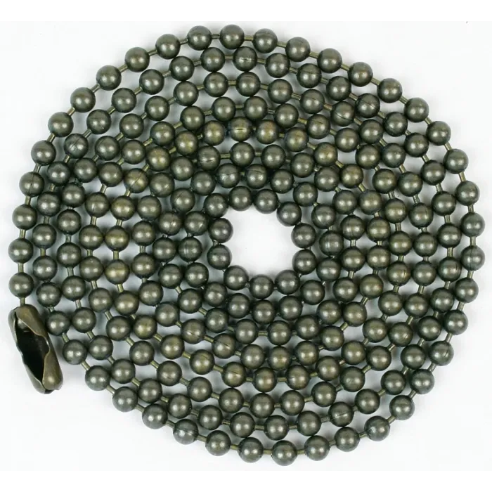 Jandorf 60377 Beaded Chain with Connector, 3 ft L, Antique Brass