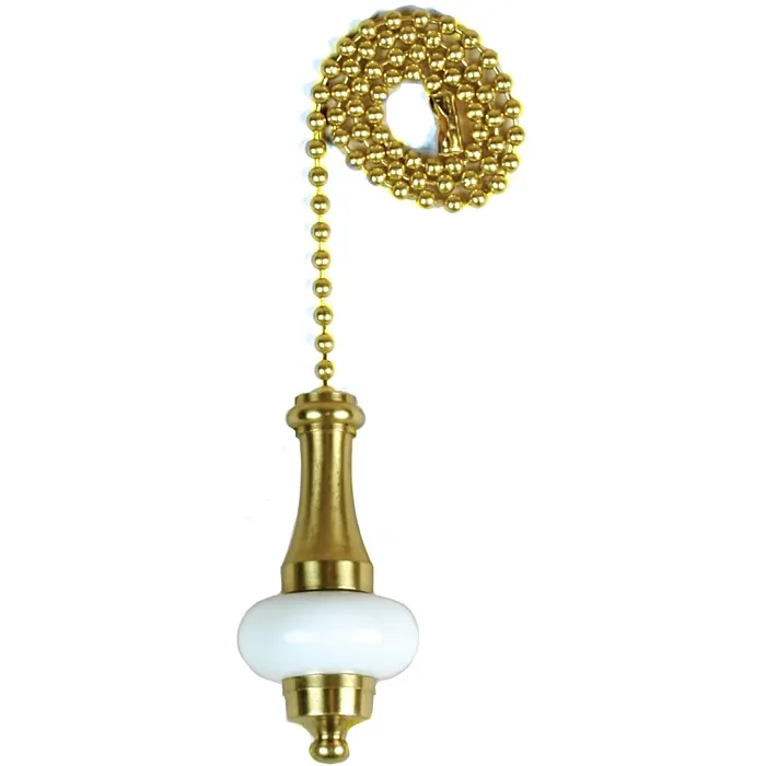 Jandorf 60322 Pull Chain, 12 in L Chain, Brass, 1/PK