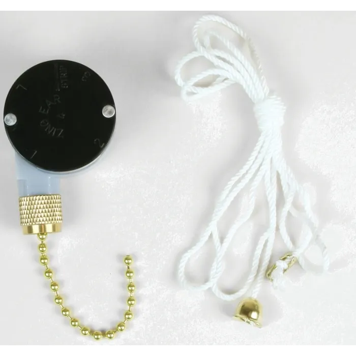 Jandorf 60306 Pull Chain Switch, 250 V, 3 A, Black