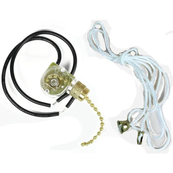 Jandorf 60304 Pull Chain Switch, 250 V, 3 A, Brass