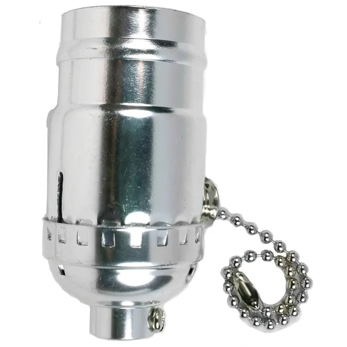 Jandorf 60404 Pull Chain Lamp Socket, 250 V, 250 W, Nickel Housing Material