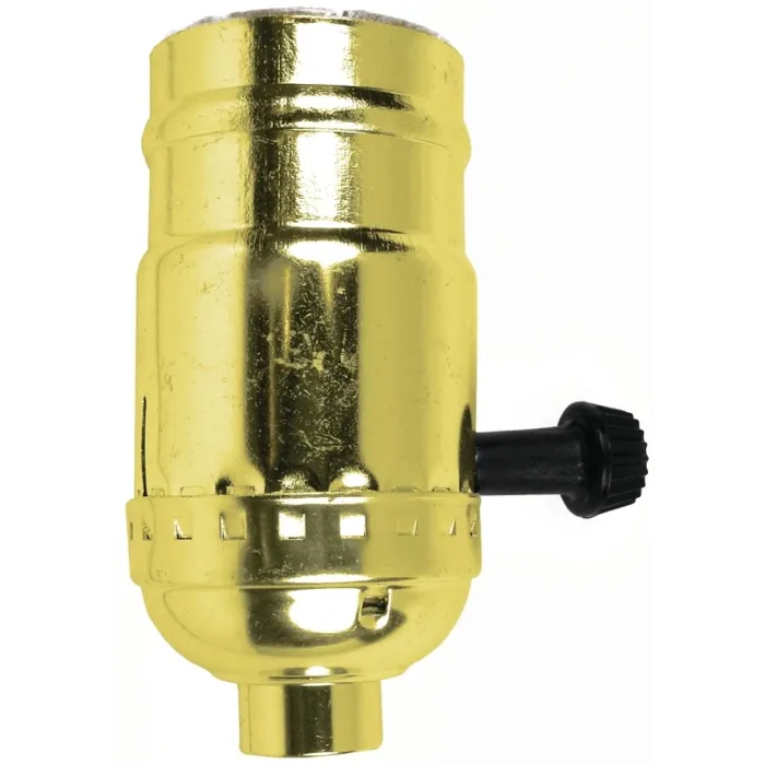 Jandorf 60408 On/Off Turn Knob Lamp Socket, 250 V, 250 W, Brass Housing Material