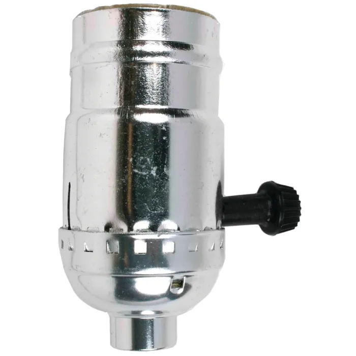 Jandorf 60402 On/Off Turn Knob Lamp Socket, 250 V, 250 W, Nickel Housing Material