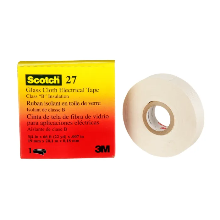 3M ™ Glass Cloth Electrical Tape 27, 3/4 in x 66 ft, 50 Rolls/Case