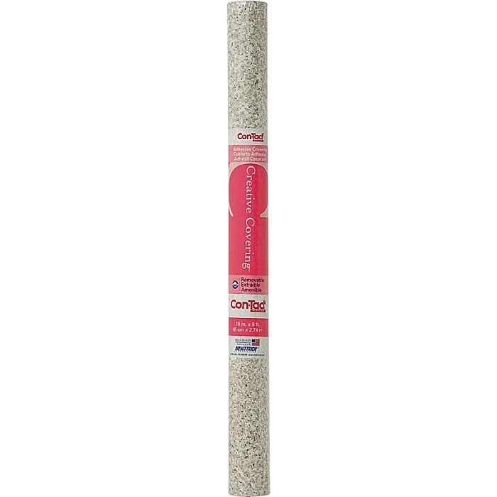 Con-Tact 09F-C9J73-12 Contact Paper, 9 ft L, 18 in W, Vinyl, Beige Granite