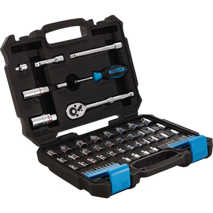Channellock Standard and Metric 1/4 In. and 3/8 In. Drive Combination Ratchet & Socket Set (63-Piece)