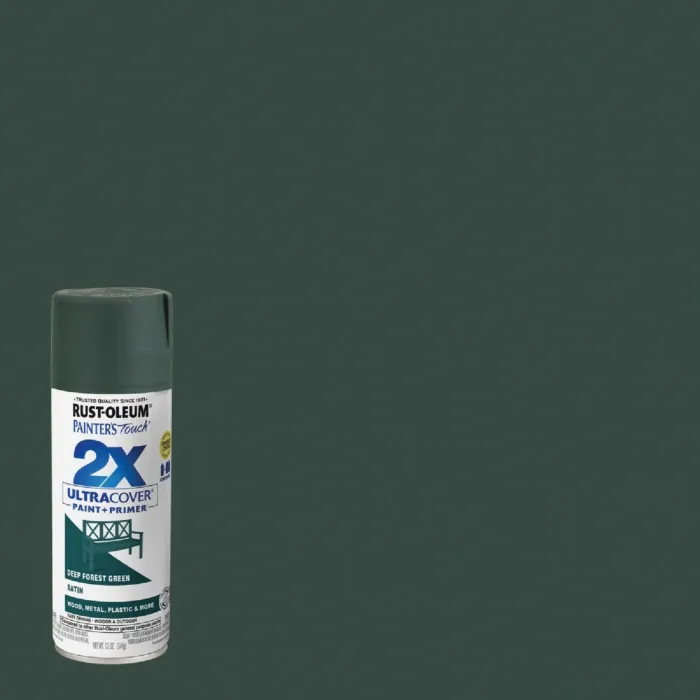 Rust-Oleum Painter's Touch 2X Ultra Cover Spray Paint (Satin - Deep Forest) 12 oz