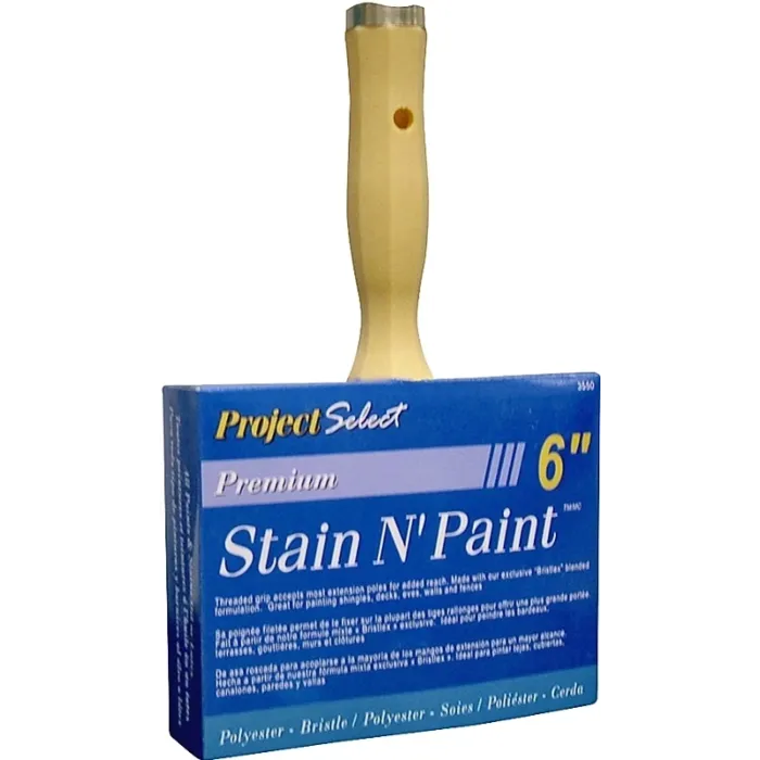 Linzer Paint Brush, 6 in W, 3-1/8 in L Bristle, Polyester Bristle, Threaded Handle