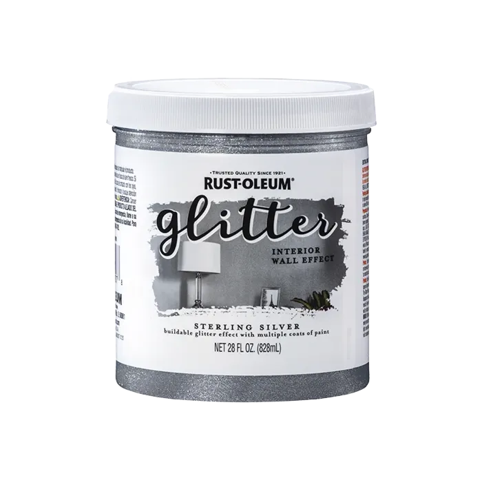 Rustoleum Specialty Glitter Interior Wall Paint (Sterling Silver) 1 qt.