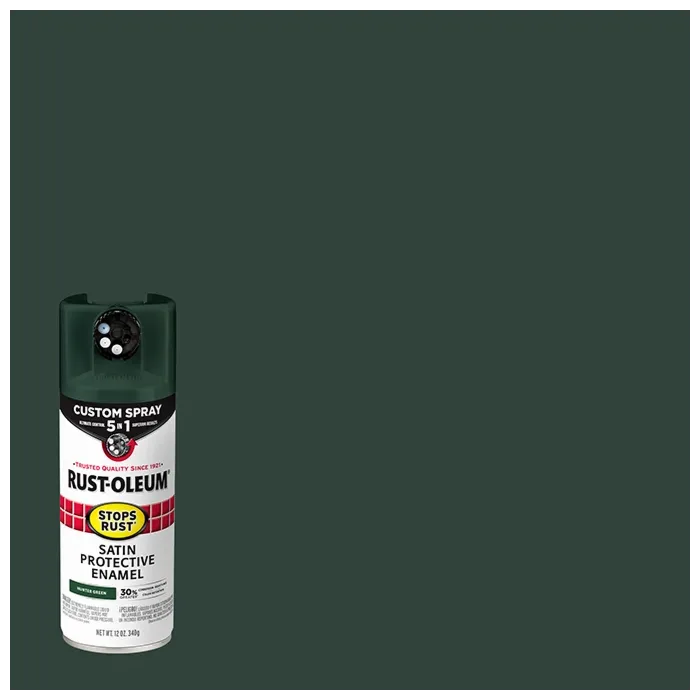 Rustoleum Stops Rust 5-in-1 Protective Enamel Spray Paint (Satin - Hunter Green) 12 oz
