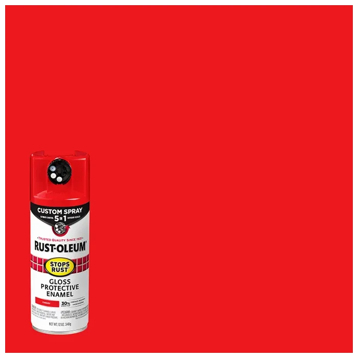 Rustoleum Stops Rust 5-in-1 Protective Enamel Spray Paint (Gloss - Cherry) 12 oz