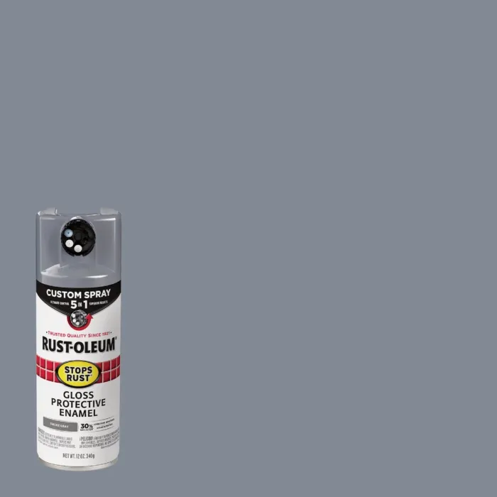 Rust-Oleum Stops Rust 5-in-1 Protective Enamel Spray Paint (Gloss - Smoke Gray) 12 oz