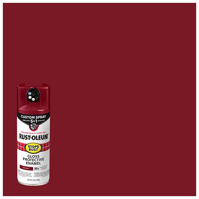 Rustoleum Stops Rust 5-in-1 Protective Enamel Spray Paint (Gloss - Burgundy) 12 oz