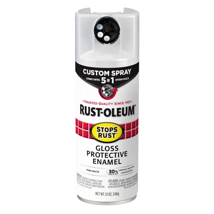 Rustoleum Protective Enamel Custom 5-in-1 Spray (Gloss - Pure White) 12 oz