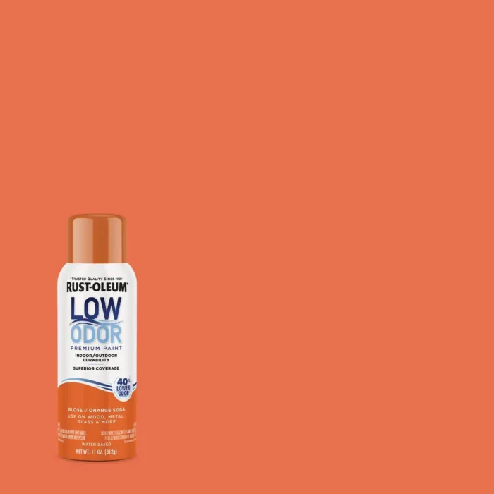 Rust-Oleum Low Odor Water-Based Spray Paint (Gloss - Orange Soda) 11 oz