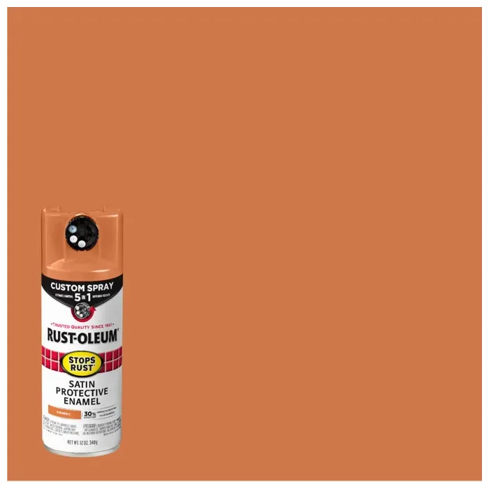 Rustoleum Stops Rust 5-in-1 Protective Enamel Spray Paint (Satin - Tumeric) 12 oz