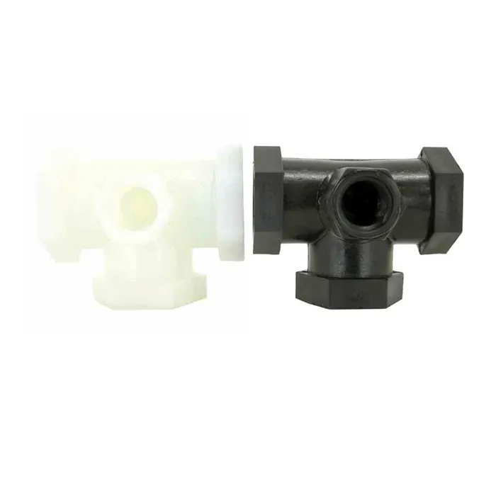 Valley Industries 1/2" Female NPT Poly Tee with 1/4" Female NPT Gauge Port