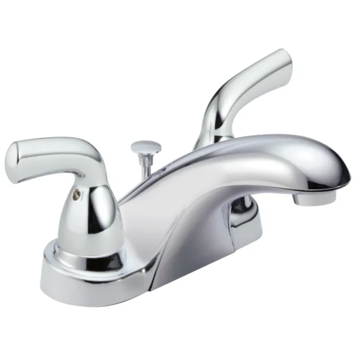 Delta Faucet Delta Foundations®: Two Handle Centerset Bathroom Faucet - Two Handle Lever - Chrome