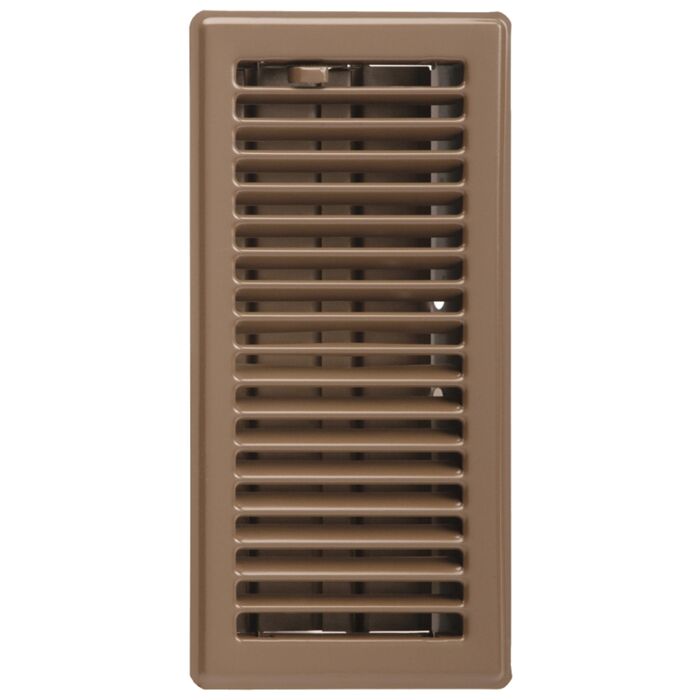 Imperial Powder-Coated Steel Louvered Floor Register (Brown) 4 in. x 10 in.