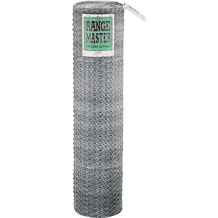 Rangemaster 6026 Poultry Net, 50 ft L, 36 in W, 20 Gauge, Hexagonal Mesh, 2 in Mesh, Galvanized Steel