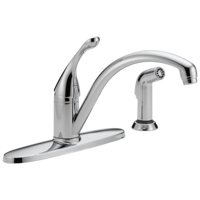 Delta Faucet Delta Collins™: Single Handle Kitchen Faucet With Spray - Single Handle Lever - Chrome