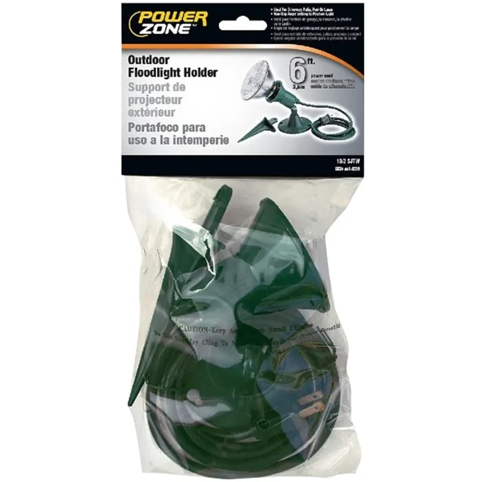 PowerZone ORFL10506 Flood Light Kit, Plastic, Green, For: Outdoor