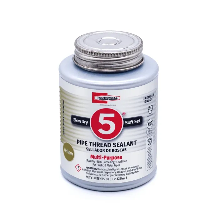 Rectorseal Corp. RectorSeal No.5 25551 Pipe Thread Sealant, Soft Setting, Slow Drying, 8 oz