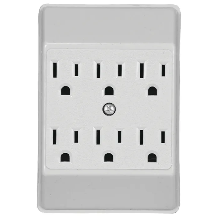 Eaton Wiring Devices C1146W-SP Wire Tap, 2 -Pole, 15 A, 125 V, 6 -Outlet, White