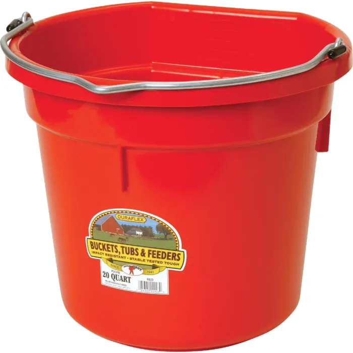 Little Giant Duraflex 20 Qt. Red Flat Back Bucket