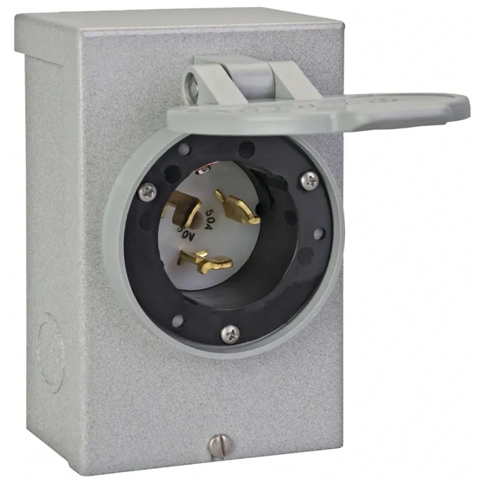 Reliance Controls PB50 Power Inlet Box, 50 A, 125/250 V, Gray