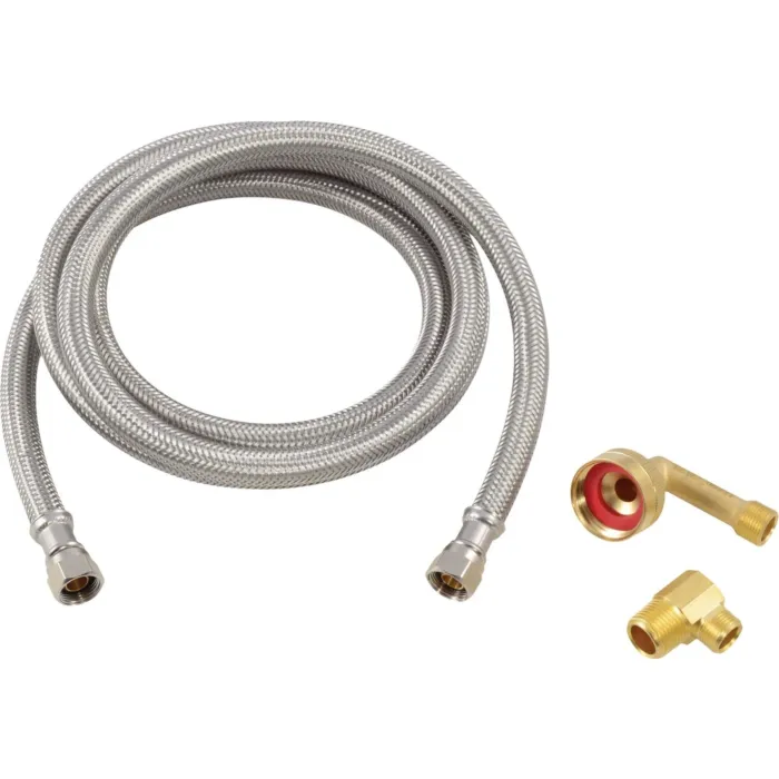 Ez-Flo Eastman 3/8 In. Comp x 3/8 In. MIP (or 3/4 In. FHT) x 6 Ft. L. Braided Stainless Steel Universal Dishwasher Installation Kit