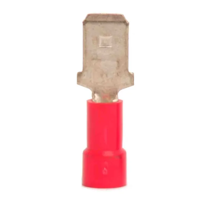 22-18 Vinyl-Insulated Red Male Disconnect Terminal (100pk) 1/4 in.
