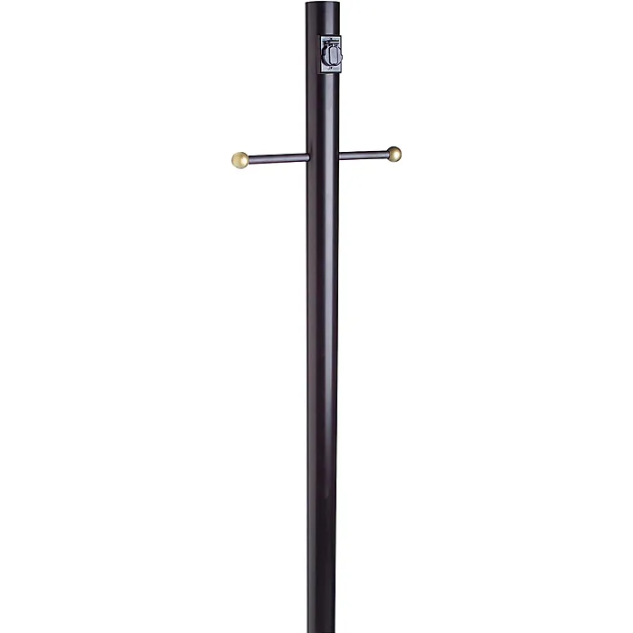 Design House Black Outdoor Lamp Post with Cross Arm and Outlet
