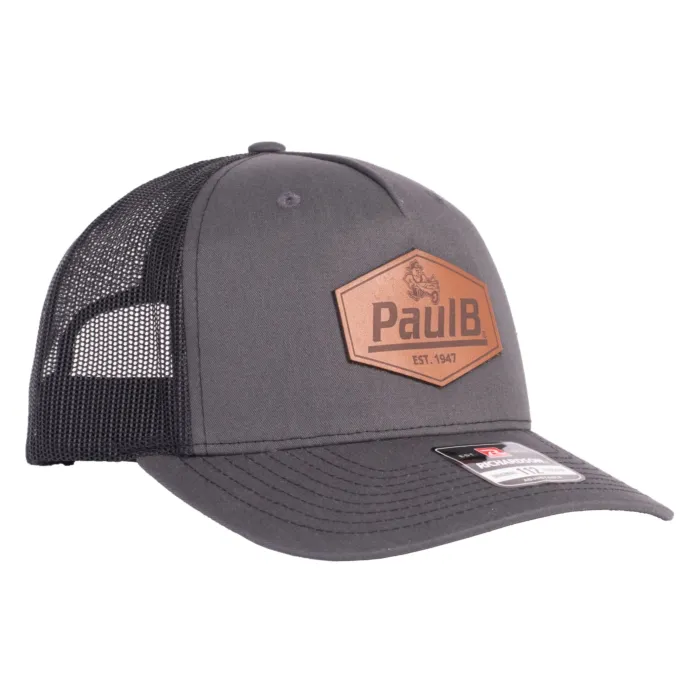 PaulB Trucker Hat Bk/Cl Leather