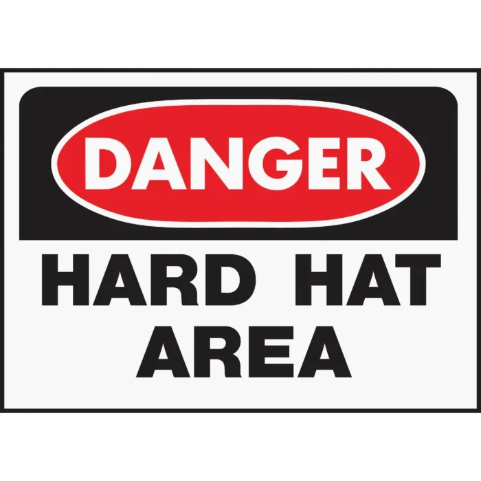 HY-KO Hy-Ko Polyethylene Sign, Danger Hard Hat Area