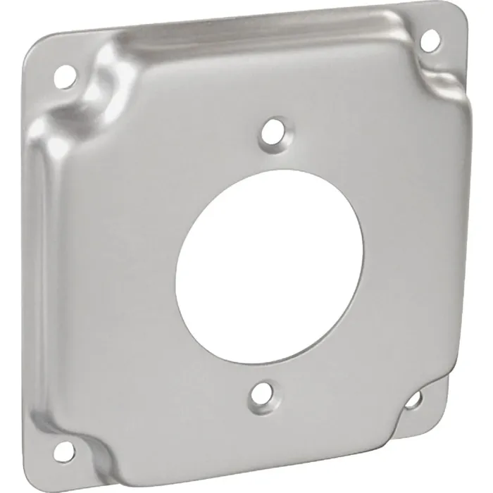 Southwire Square Device Cover w/ Receptacle - 4 in. x 4 in.