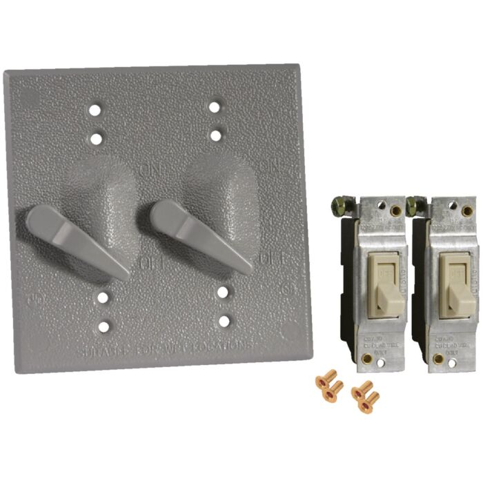 Bell Switch cover 2-G W/P Grey