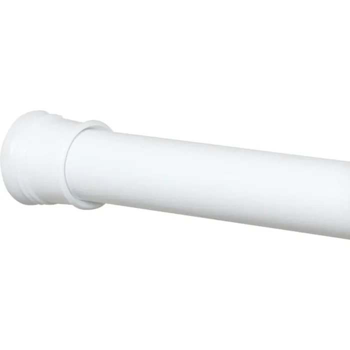 Zenna Home Adjustable Tension Straight Shower Rod (White) 27 in. to 40 in.