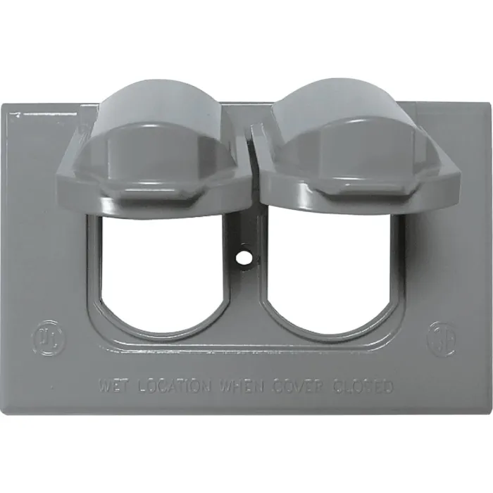 Bell Southwire Single Gang Horizontal Gray Weatherproof Duplex Cover
