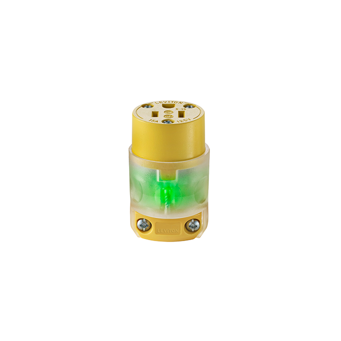 Leviton 3-Wire 2-Pole Illuminated Cord Connector - 15A/125V